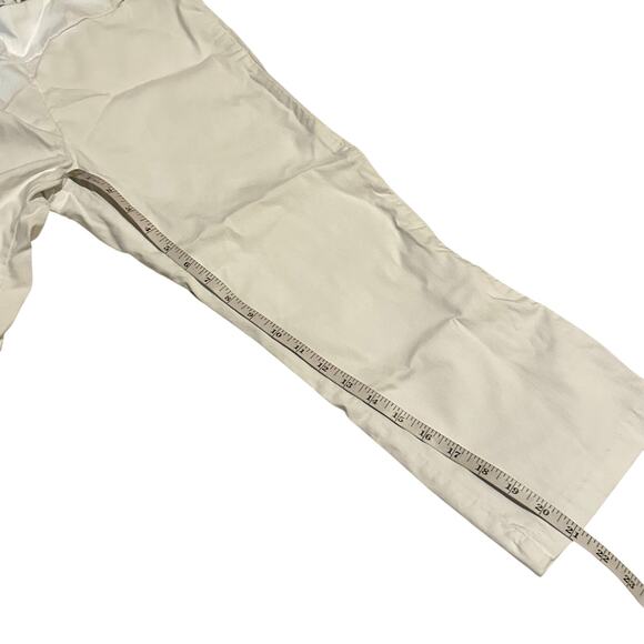 Euro Stretch White Pull-On Summer Coastal Cropped Pants Women's 8 - Picture 6 of 7